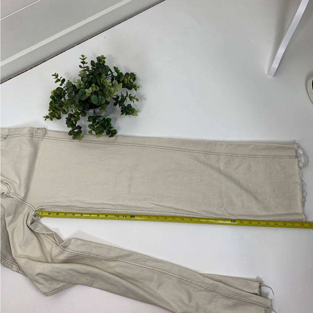 PacSun Wide Leg Carpenter Ultra High Waist Cream Color Jeans Size 27 - Picture 11 of 16